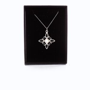 colgante nudo de bruja plata con piedra luna 30 mm