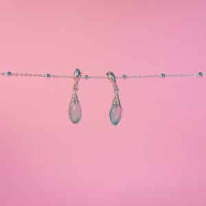 pendientes lagrima de onix cielo