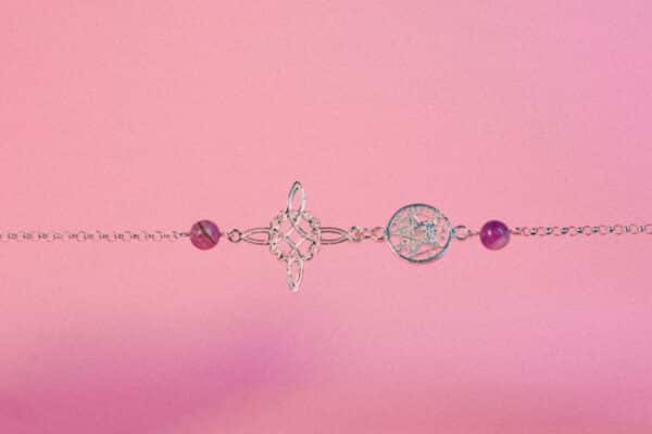 Pulsera triple proteccion amatista - Imagen 2