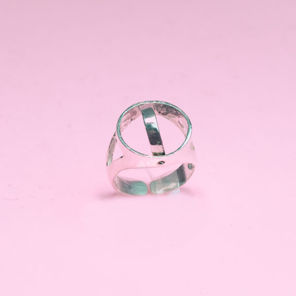anillo doble medalla nudo y tetra ajustable - Imagen 3