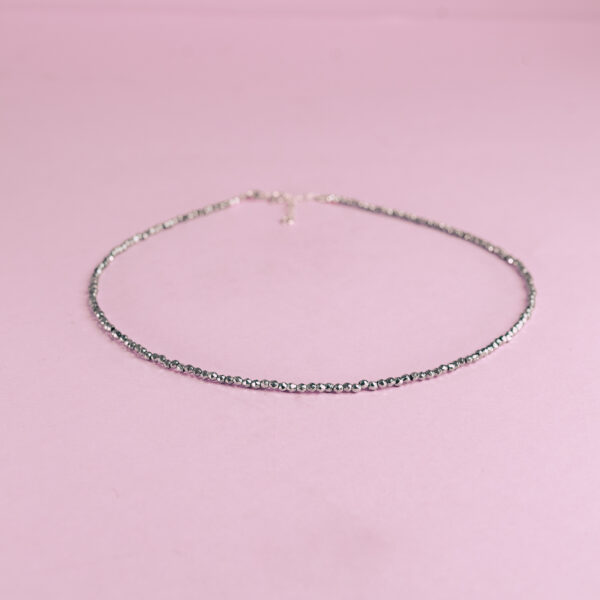 gargantilla hematite facetada plata