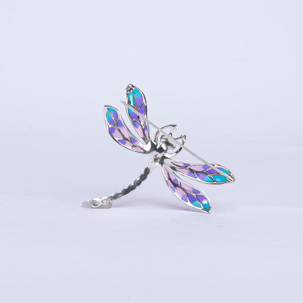 broche libelula rosa y celeste - Imagen 2