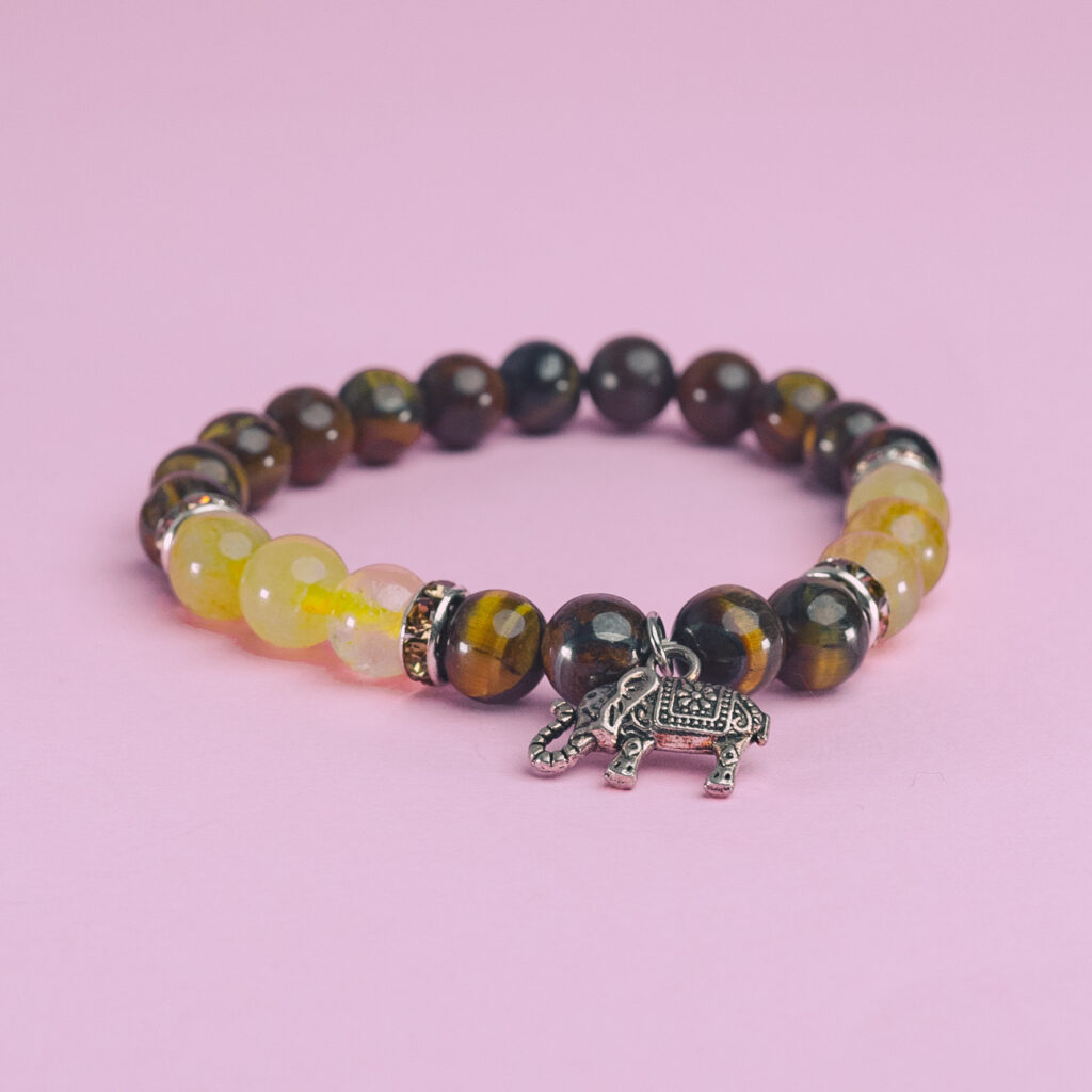 Ojo de tigre citrino elefante - 8mm