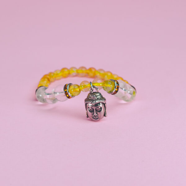 Pulsera citrino/cuarzo con budha