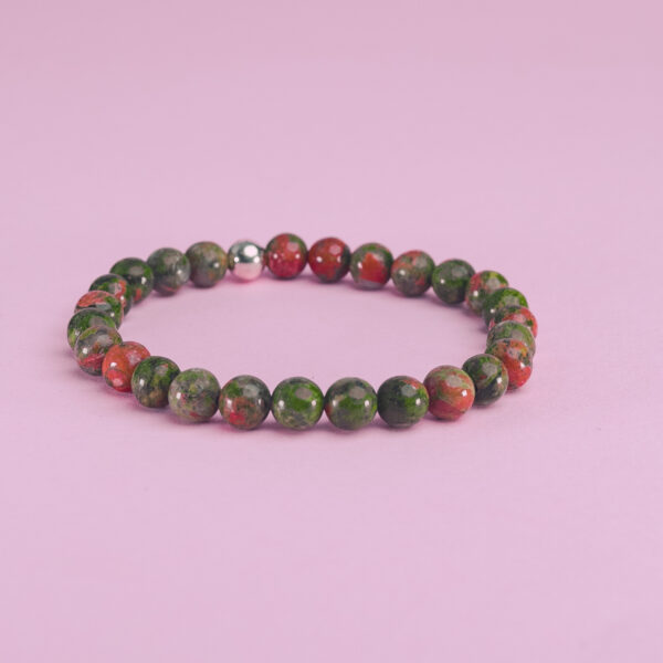 Pulsera unakita bola plata