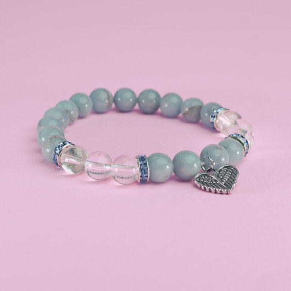 Pulsera Angelita/cuarzo alitas de ángel 8 mm