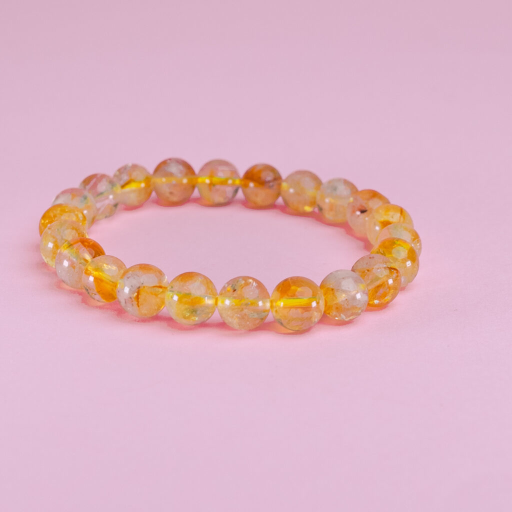 Pulsera bola citrino natural 8mm