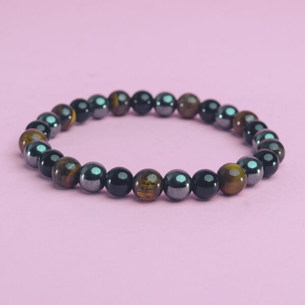 pulsera bola 8 mm masculina triple mineral