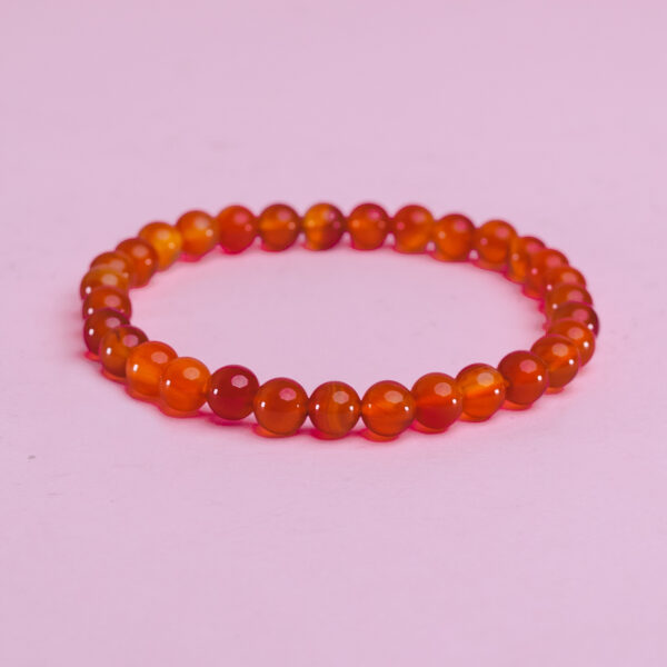 Pulsera bola 6 mm cornalina