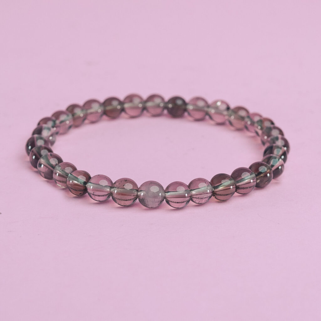 Pulsera bola 6 mm cuarzo ahumado
