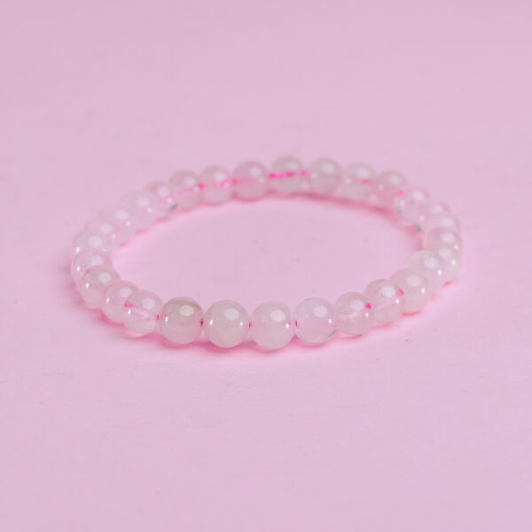 Pulsera bola 6 mm cuarzo rosa