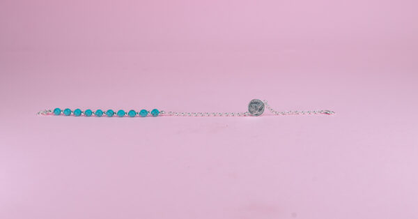 pulsera bola turquenita y san judas plata