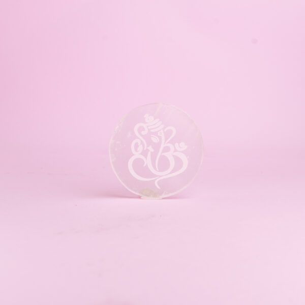 mini placa selenita ganesha 8 cm