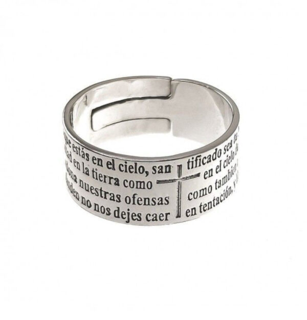 anillo  ajustable padre nuestro (talla 18 a 28)