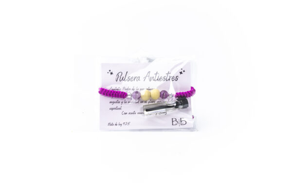 pulsera antiestres plata y mineral