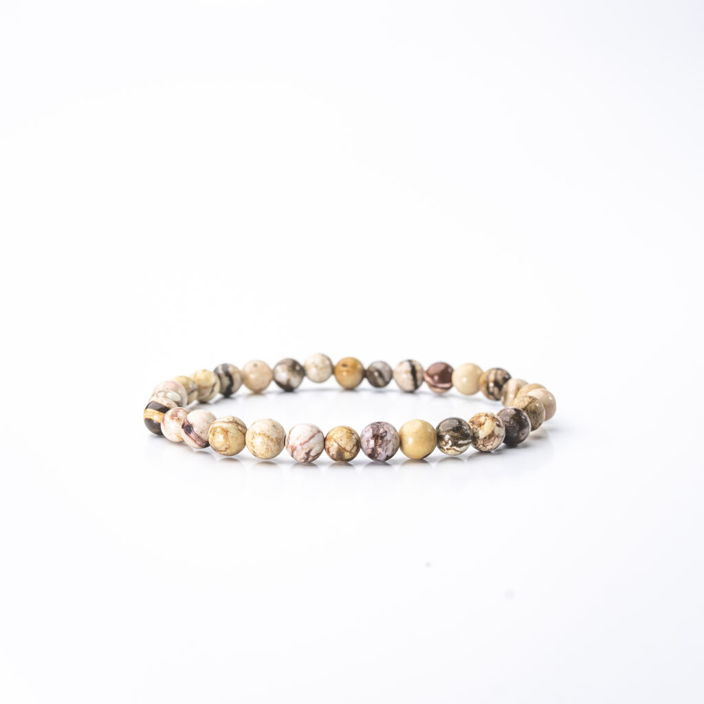 Pulsera bola 6 mm jaspe cacahuete