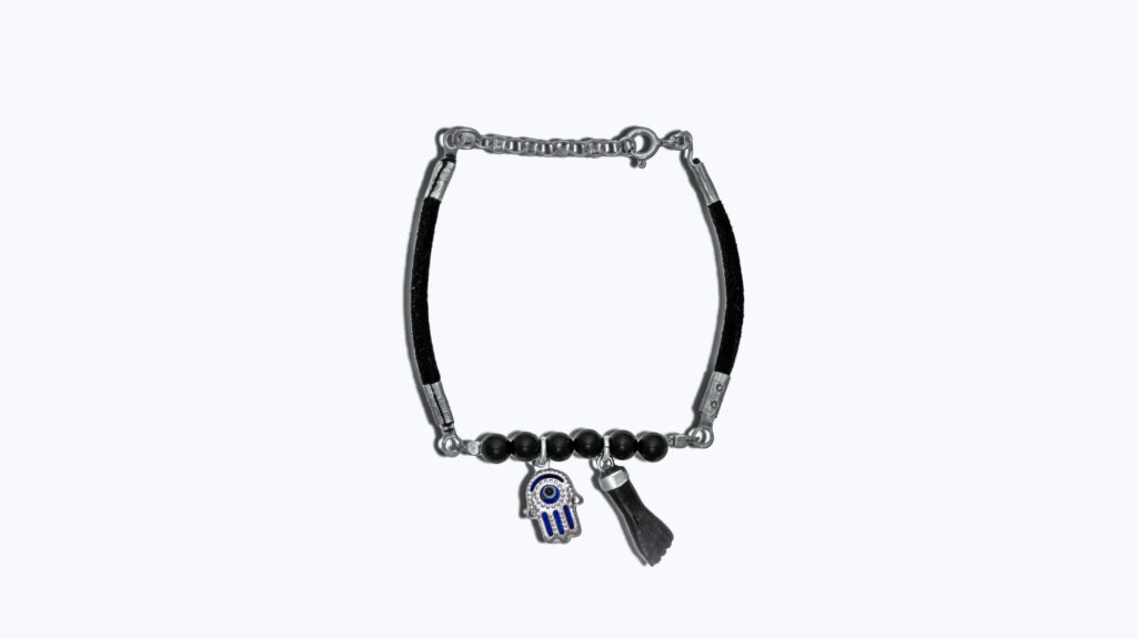 Pulsera infantil doble protección negra - elige tamaño