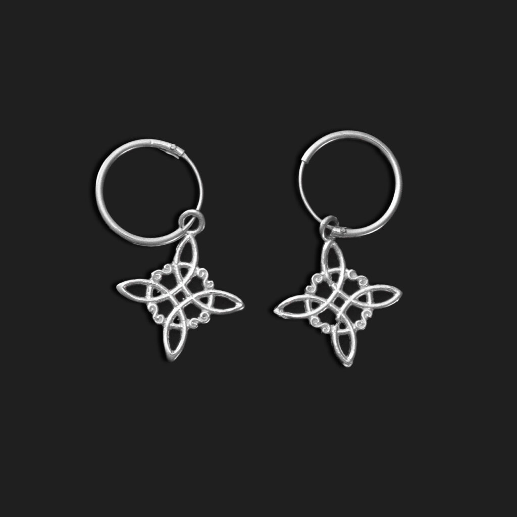Pendientes de Nudo de Bruja en plata