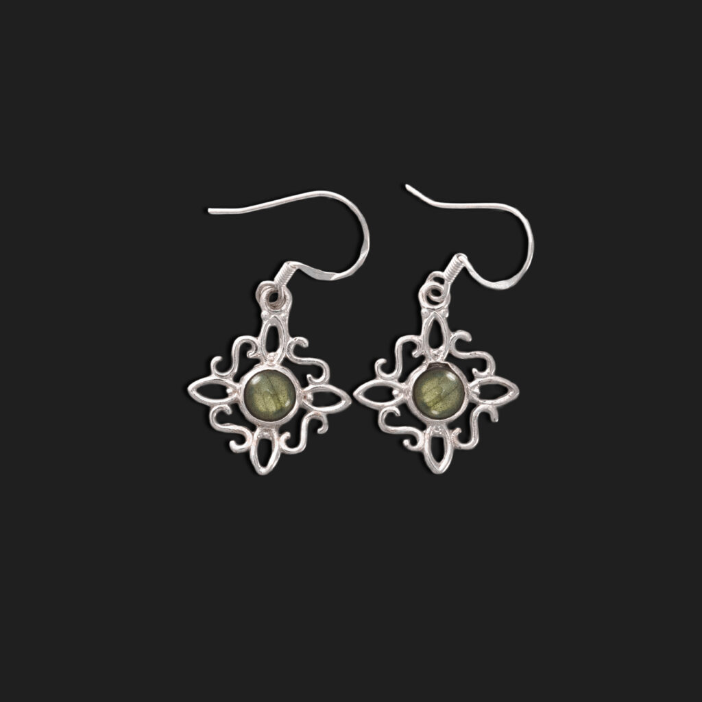 Pendientes de Nudo de Bruja y labradorita