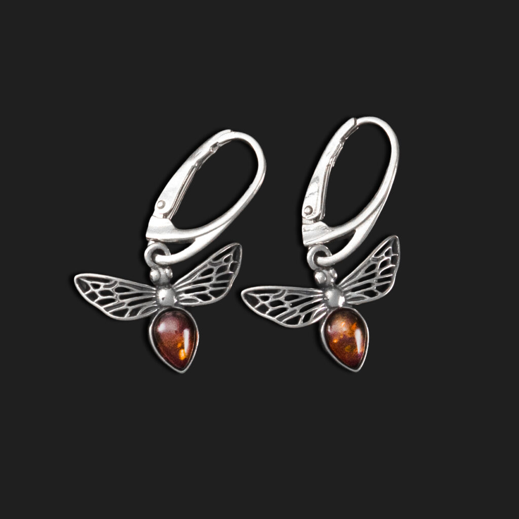 pendiente abejas de ámbar baltico