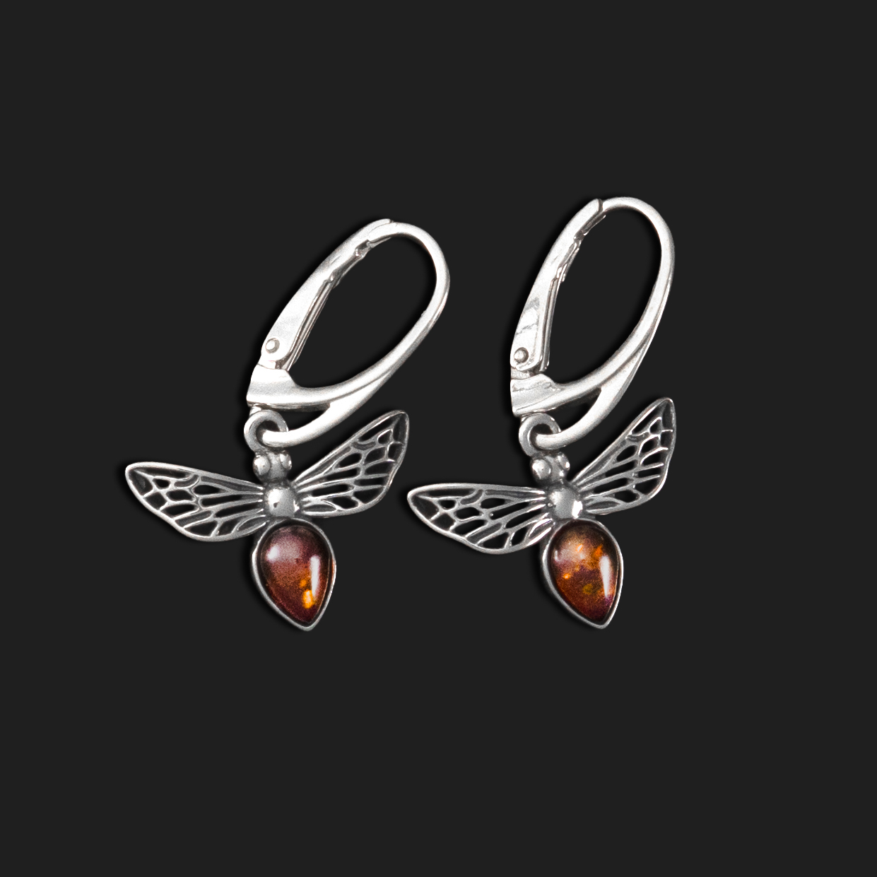 pendiente abejas de ámbar baltico