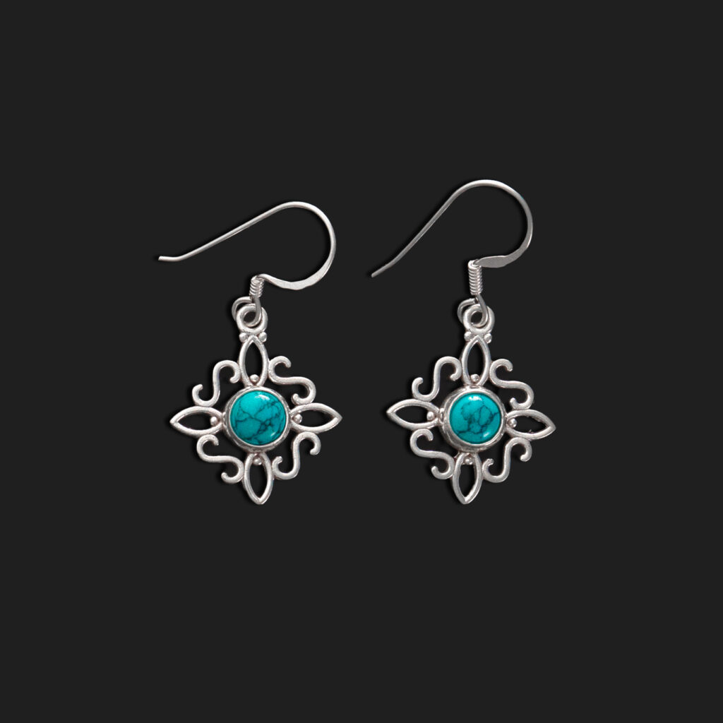 pendientes nudo de bruja plata turquenita