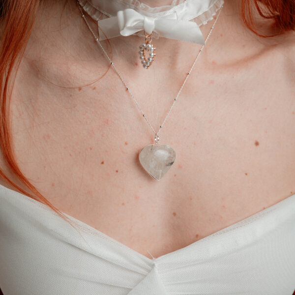colgante corazon piedra luna - Imagen 2