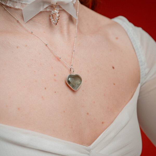 colgante corazon prasiolita - Imagen 2