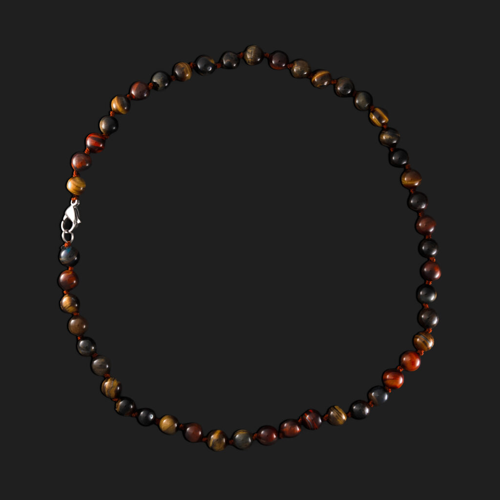 collar triple ojos natural 8 mm