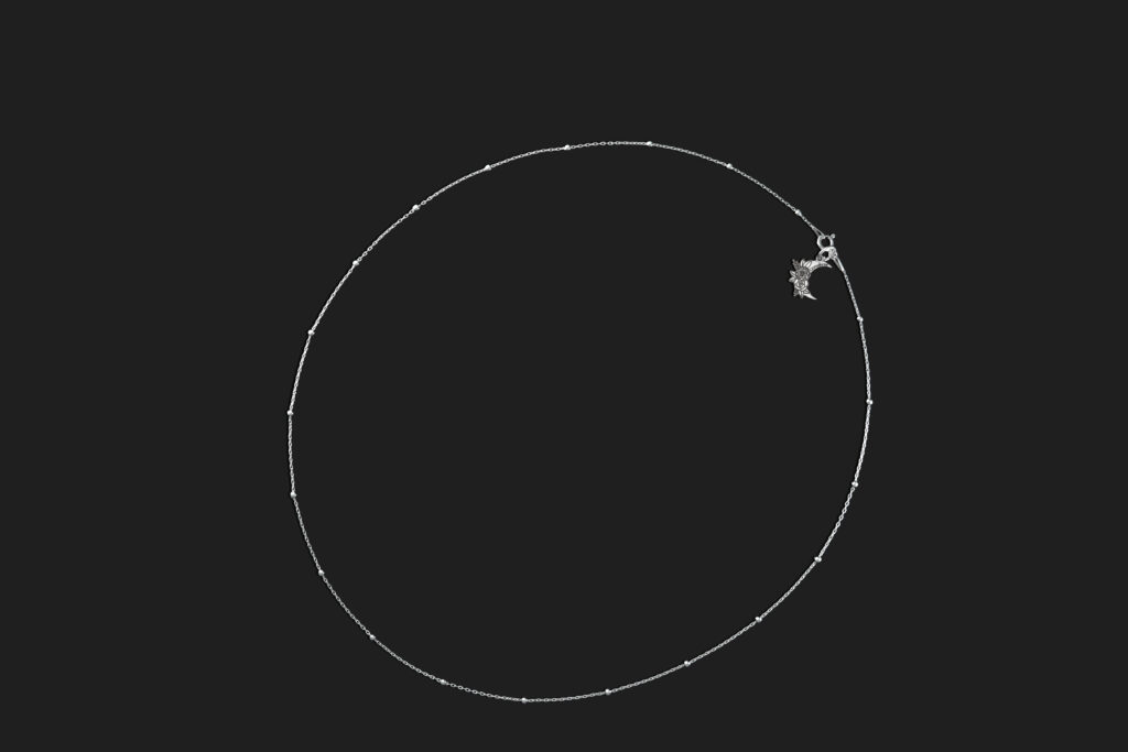 Cadenas de plata gemalunar con luna consagrada