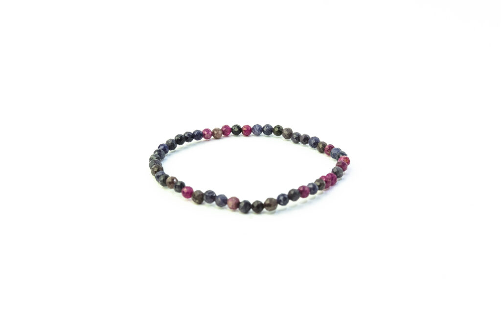 pulsera zafiro rubi facetada 4 mm