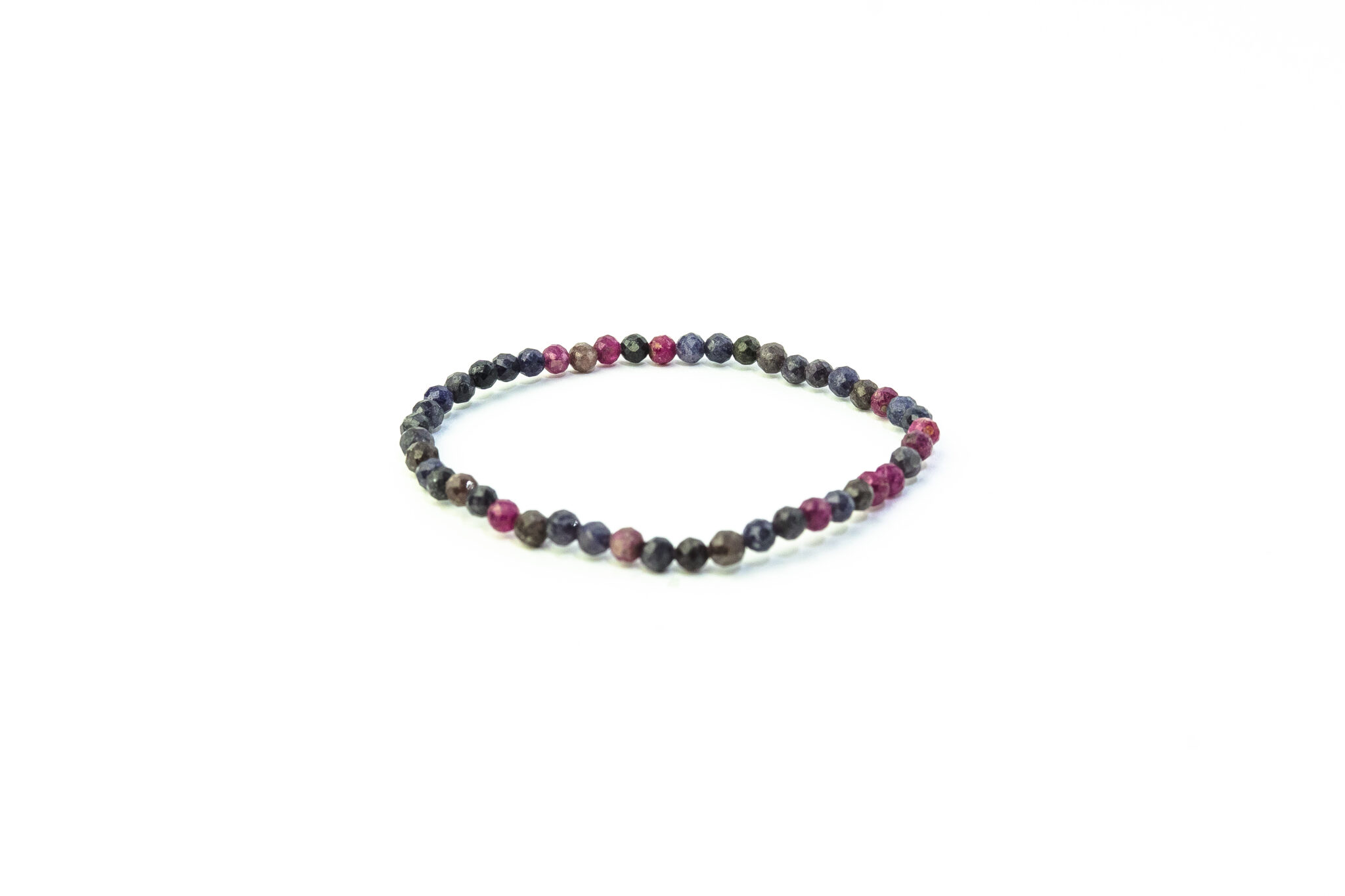 pulsera zafiro rubi facetada 4 mm