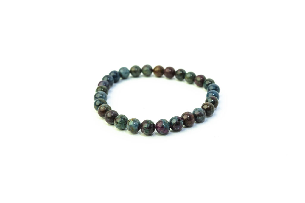pulsera cianita y rubi 6-7 mm
