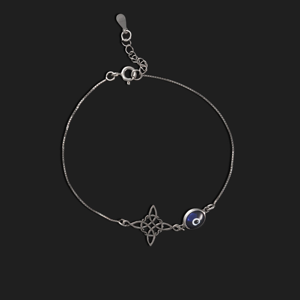 Pulsera nudo de bruja ojo turco activada