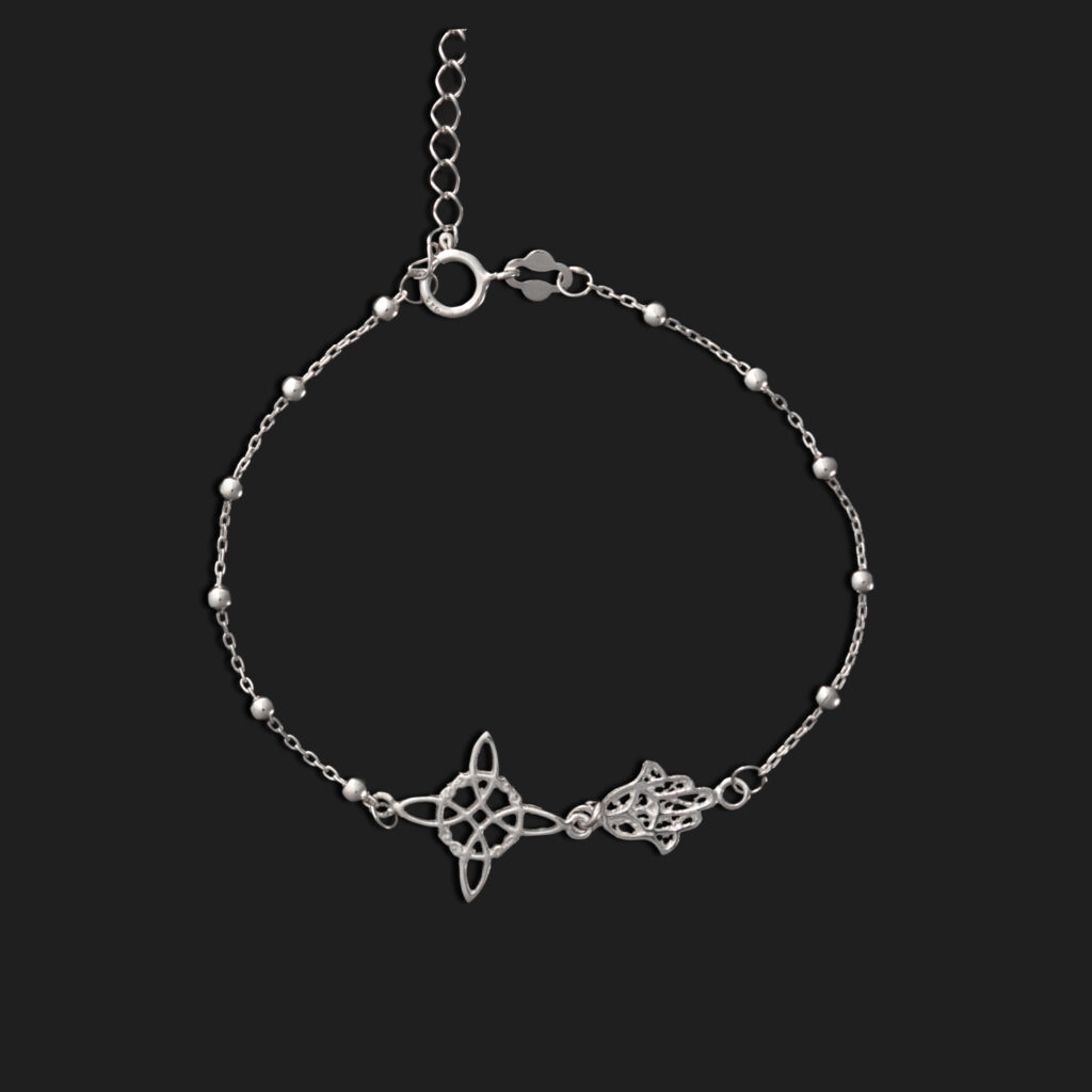 Pulsera nudo de bruja mano de Fátima activada