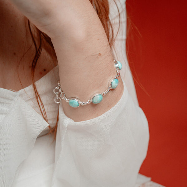 pulsera larimar ovalos - Imagen 2