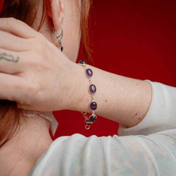 pulsera ovalada amatista - Imagen 2