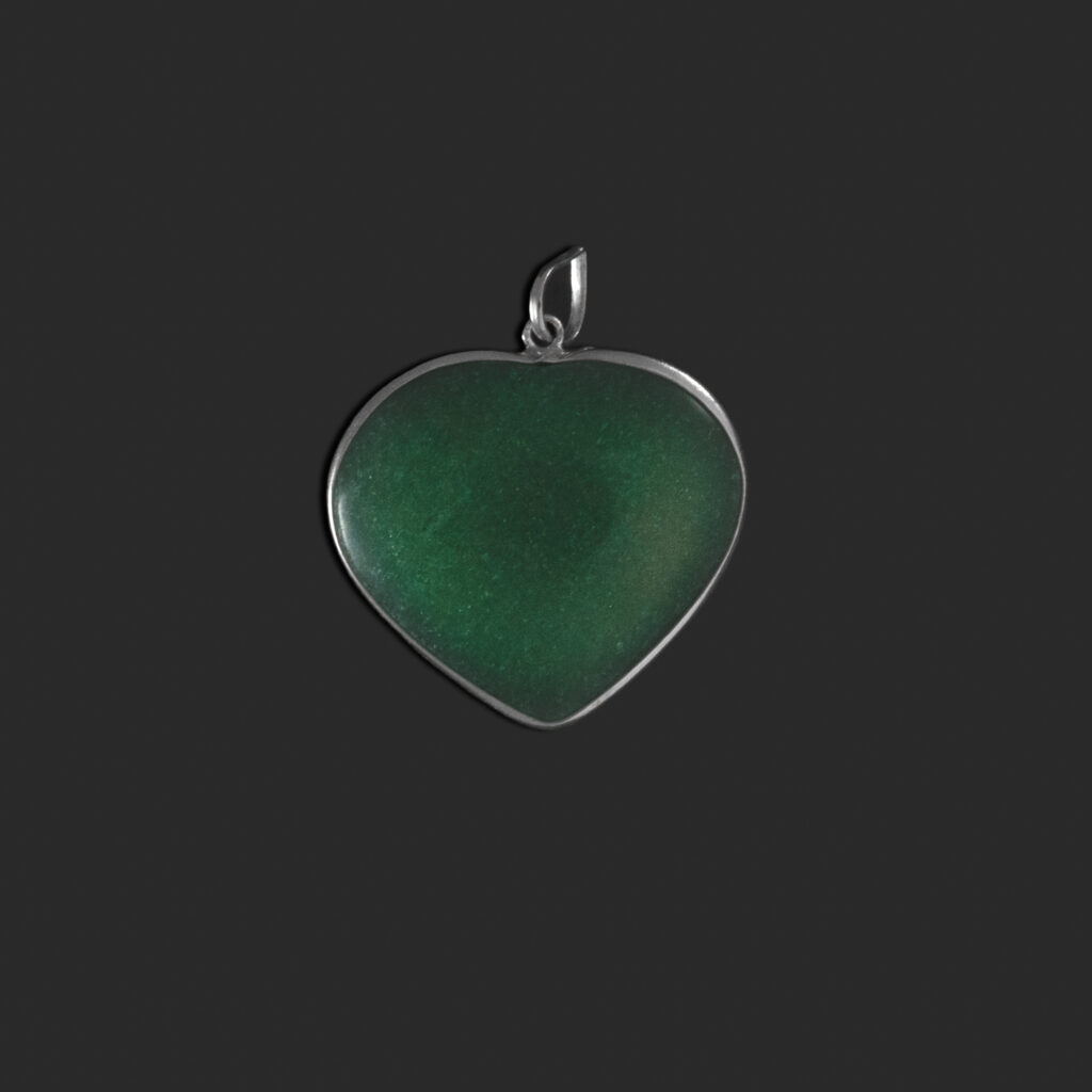 Colgante corazon cuarzo verde