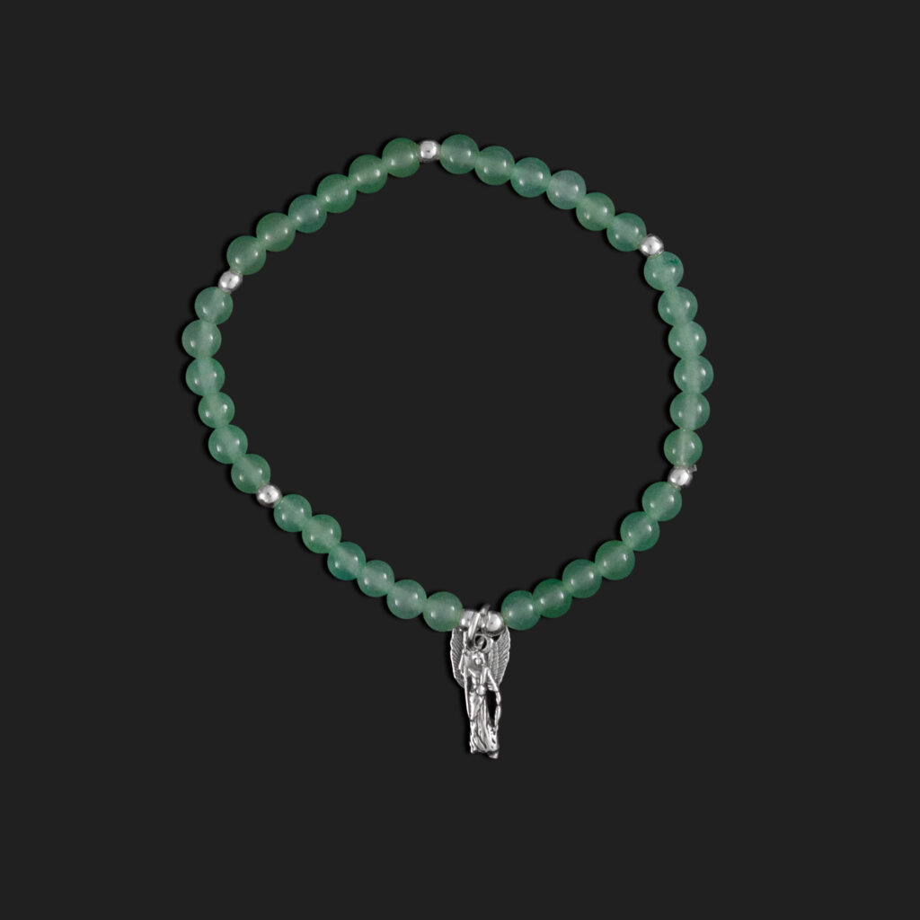 pulsera arcangel rafael plata y mineral