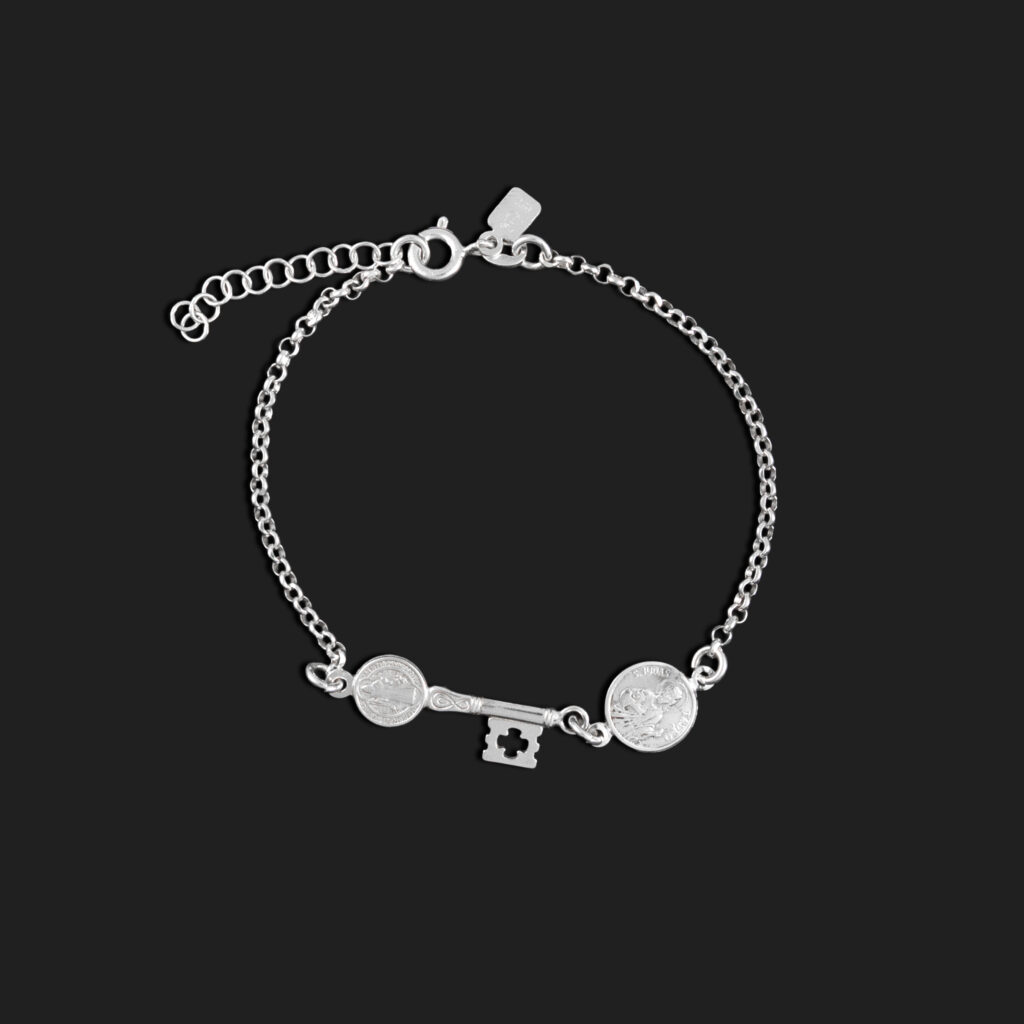 pulsera llave de san benito y san judas 20 mm