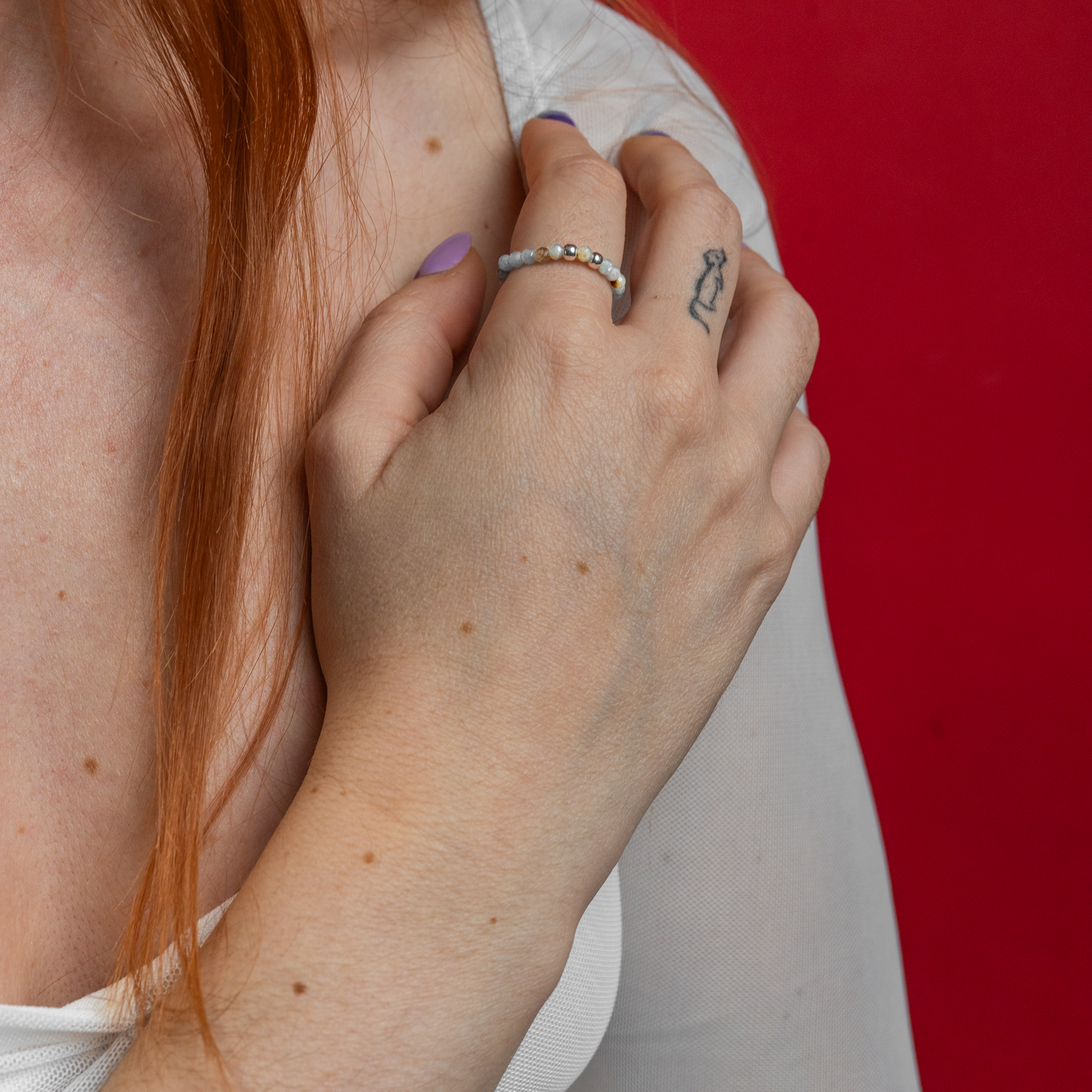 Anillo Elástico Aguamarina | Paz Interior - Imagen 2