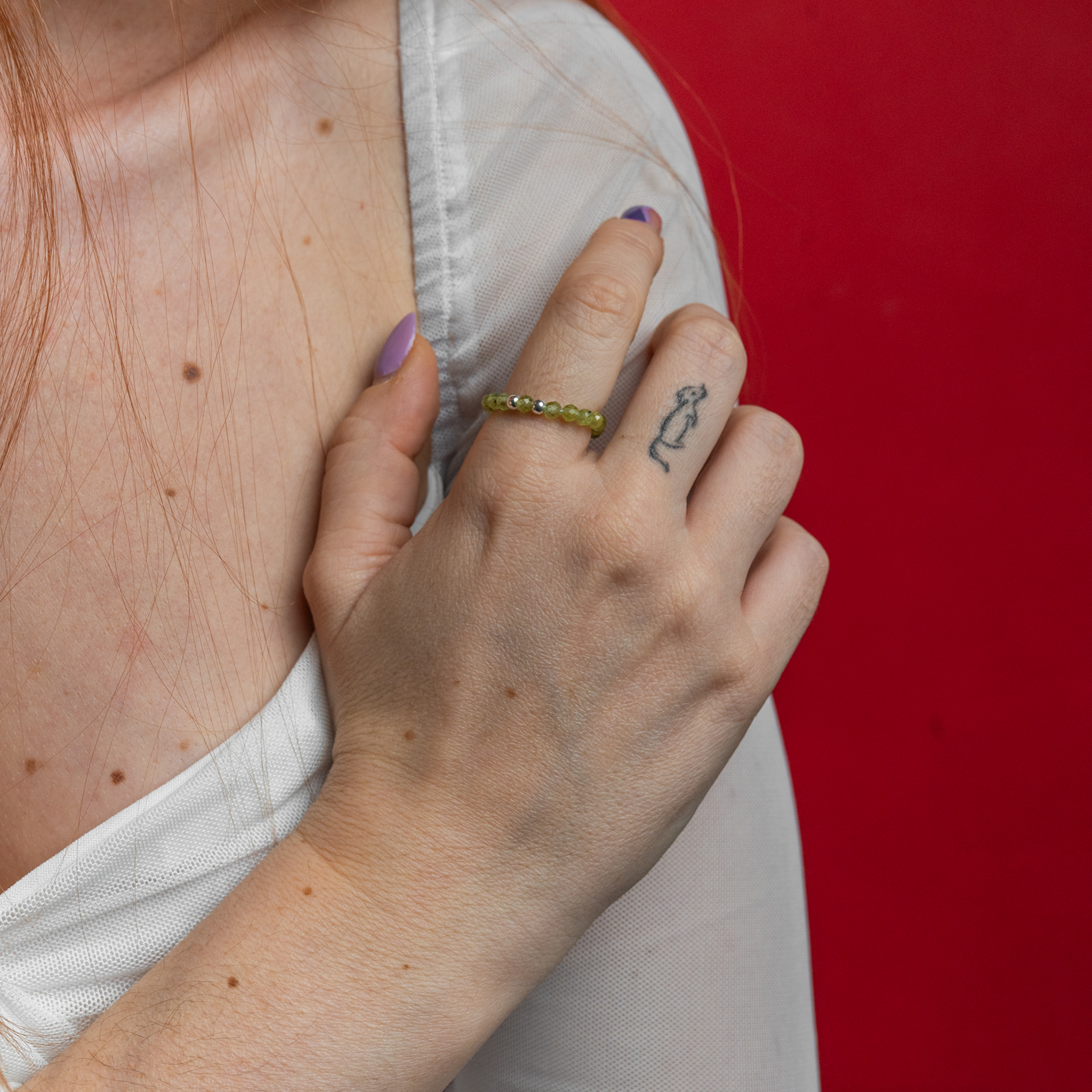 Anillo Elástico Olivino | Abundancia y Limpieza - Imagen 2