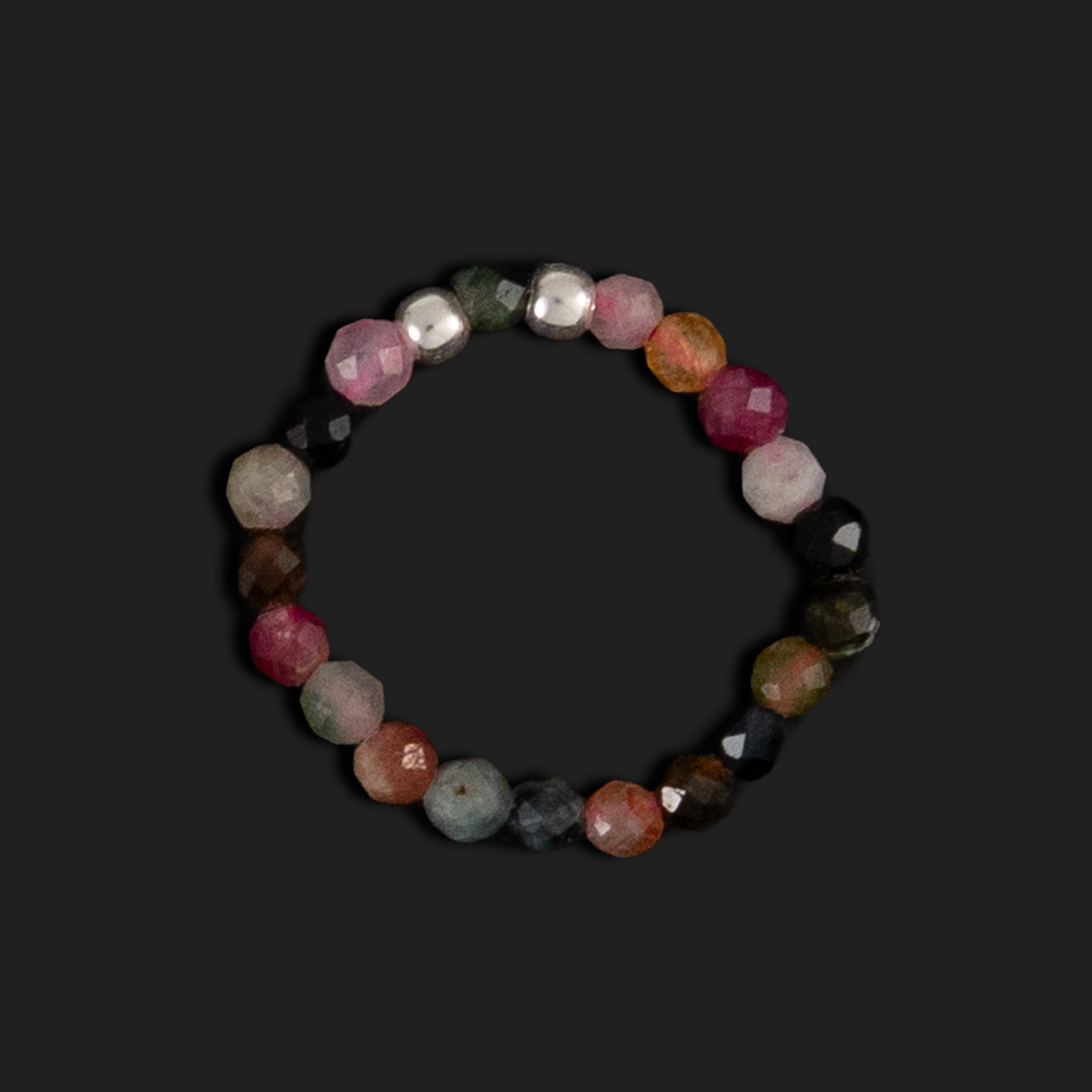 Anillo Elástico Turmalina Sandía | Sanación Emocional