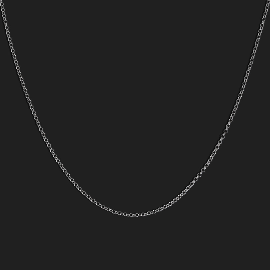 cadena de plata de ley lisa 1 mm
