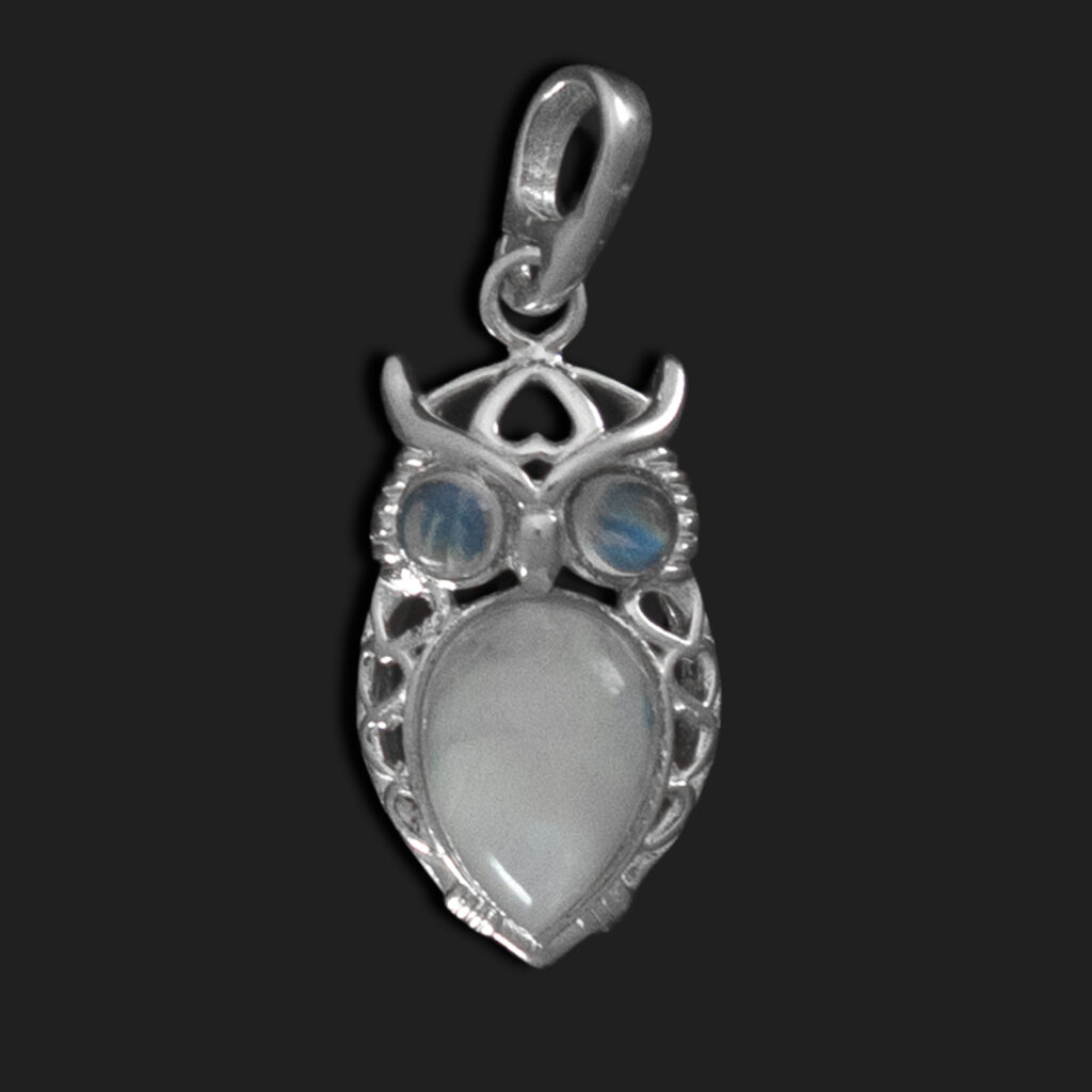colgante buho piedra luna
