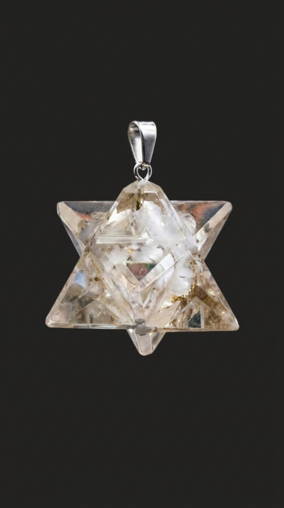 colgante merkaba orgonita de celestina