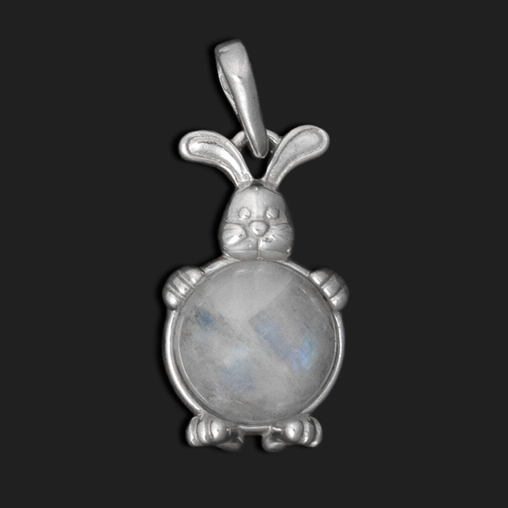 colgante conejo piedra luna 30 mm
