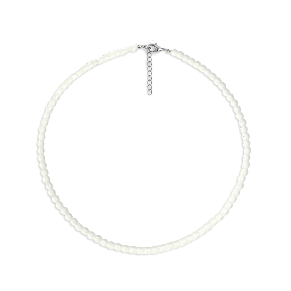 collar facetado cuarzo blanco 4 mm