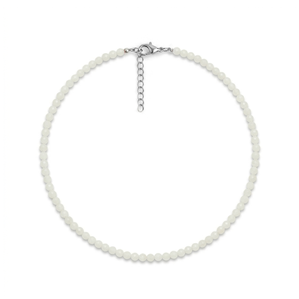 collar facetado piedra luna 4 mm