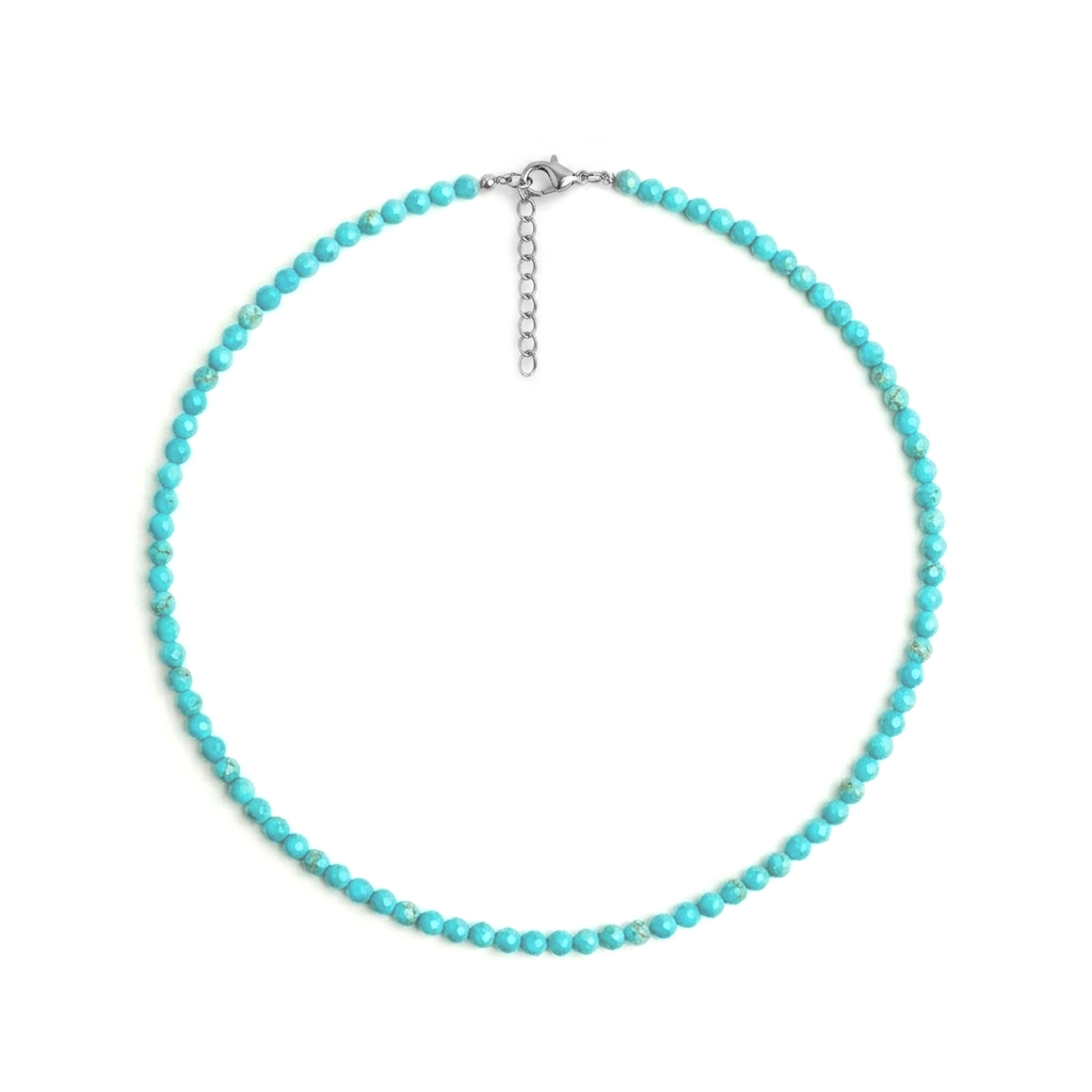 collar facetado turquesa 4 mm